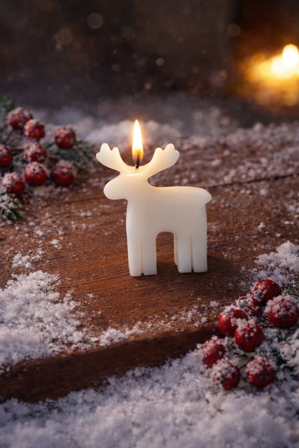 Rendier Winter figuur kaars vanille