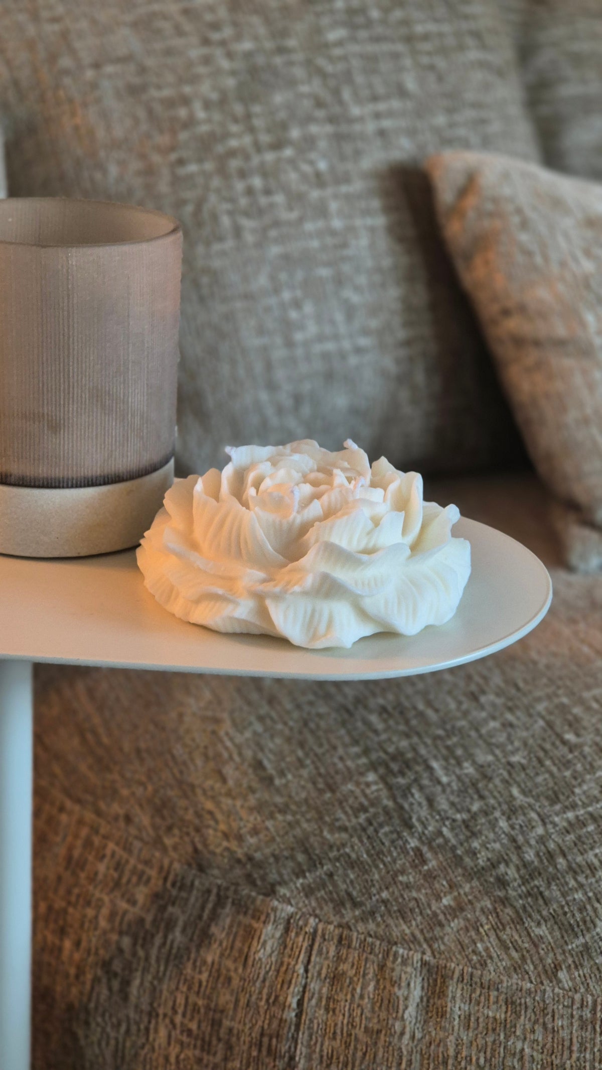 White bloom figuur kaars