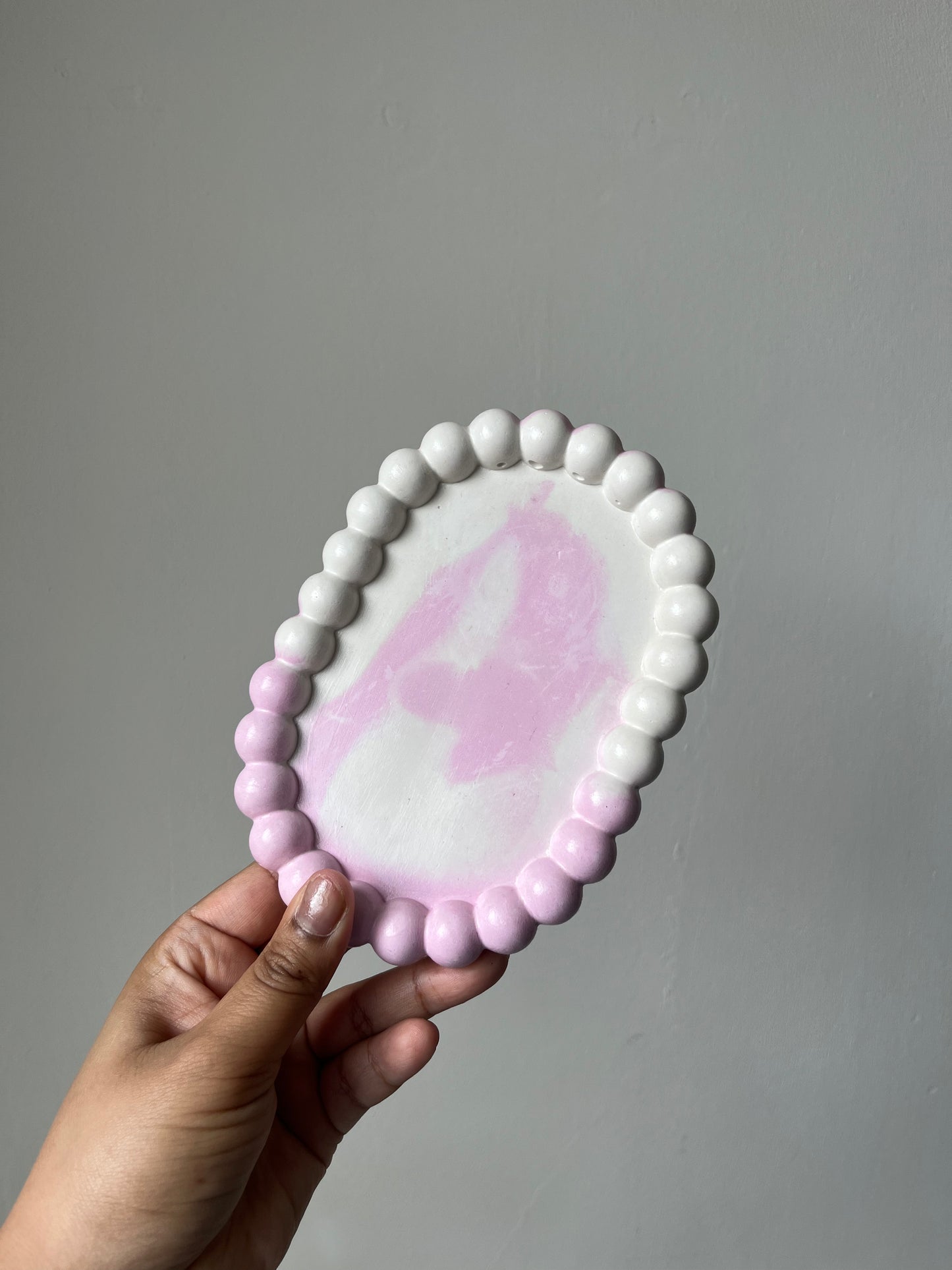 Sieraden bubble plate Wit/Roze
