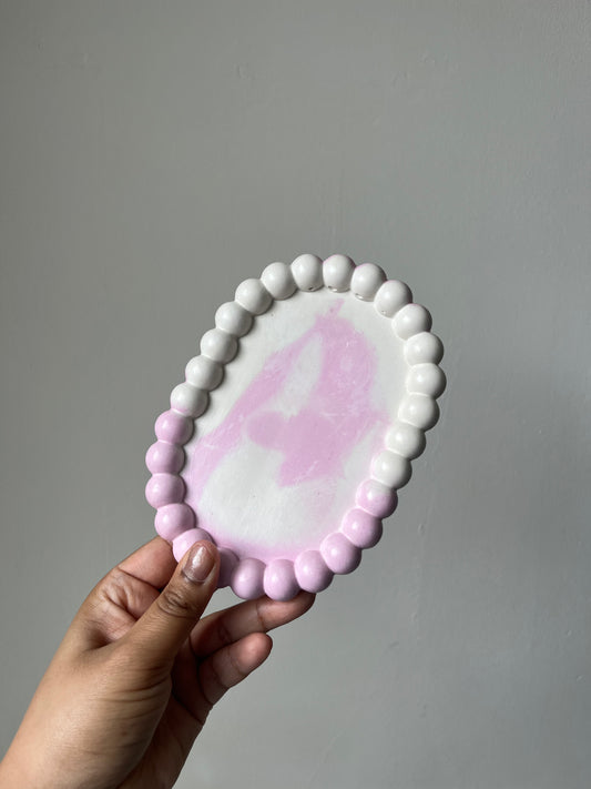Sieraden bubble plate Wit/Roze